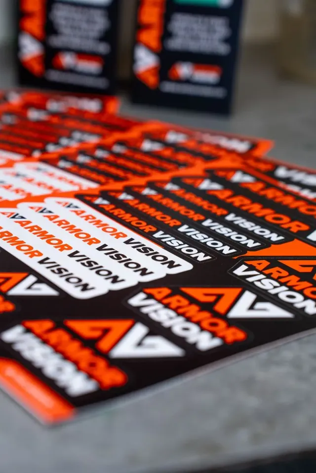 Armor Vision Sticker Sheet foglio adesivi logo assortiti