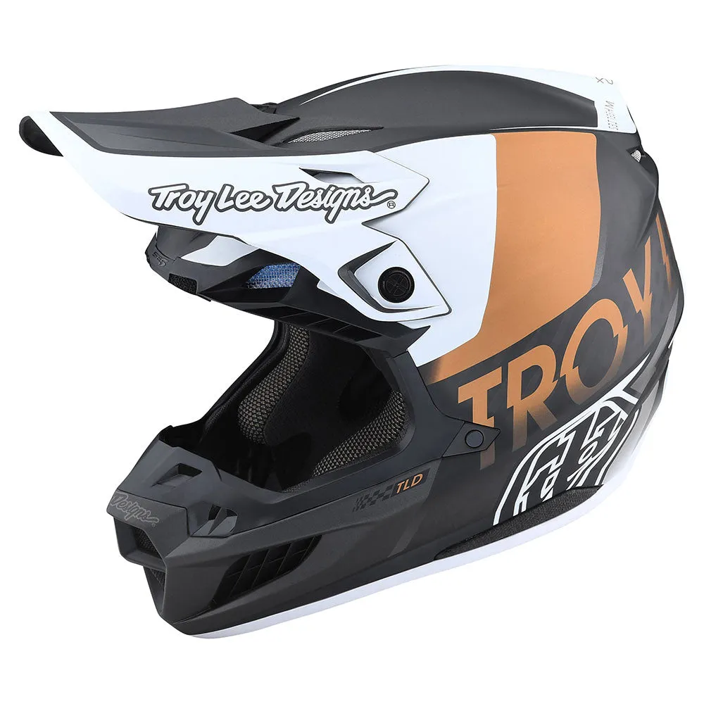 Troy Lee Designs SE5 Carbon Qualifier White Bronze casco cross