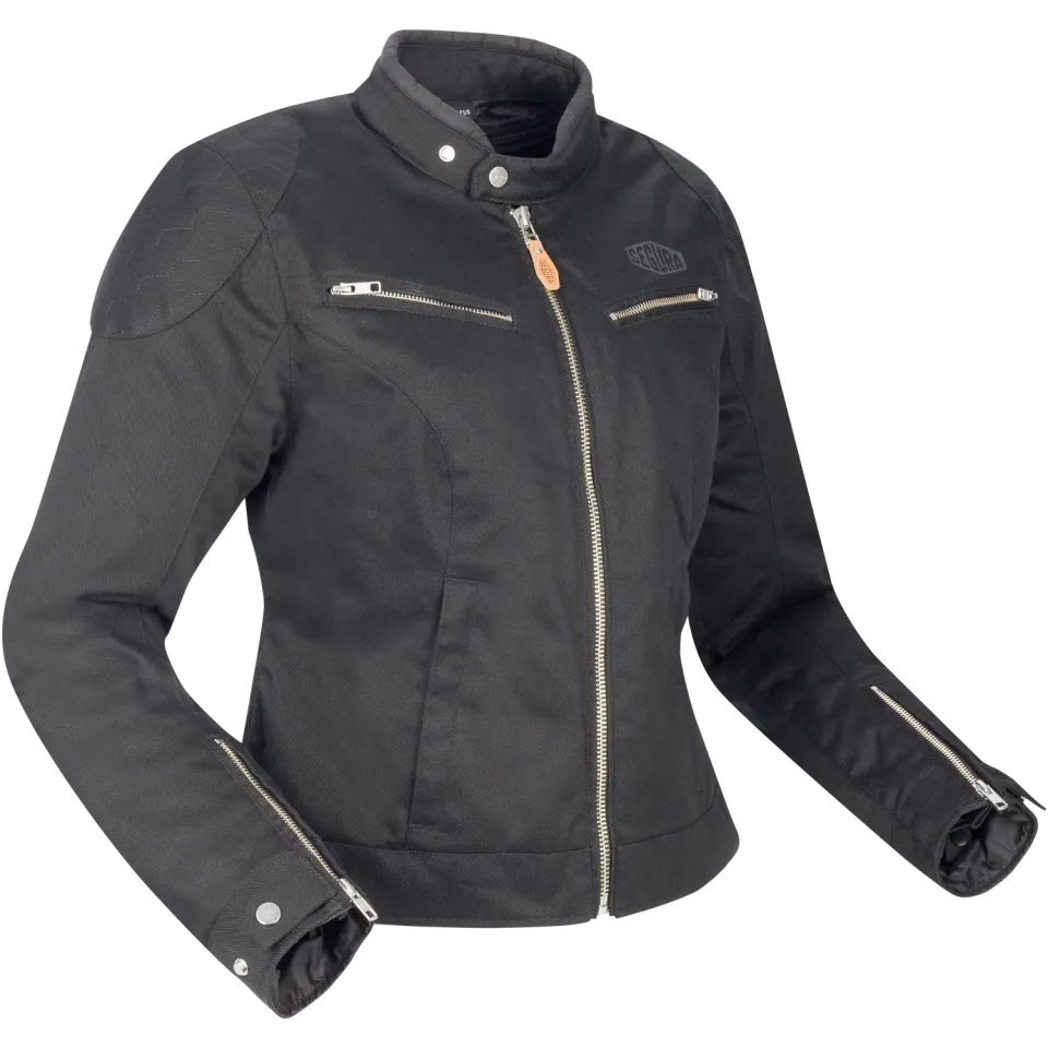 Segura Lady Tina giacca moto donna Nero Serica impermeabile