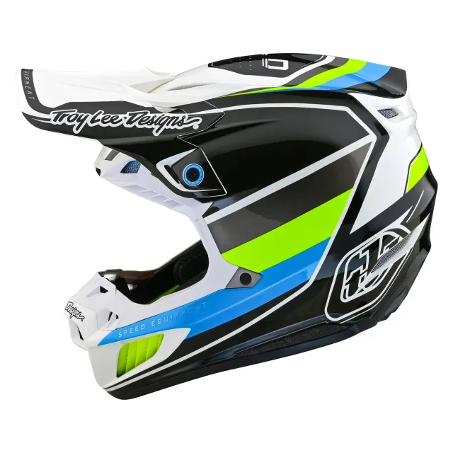 Troy Lee Designs SE5 Composite casco moto bianco blu MIPS