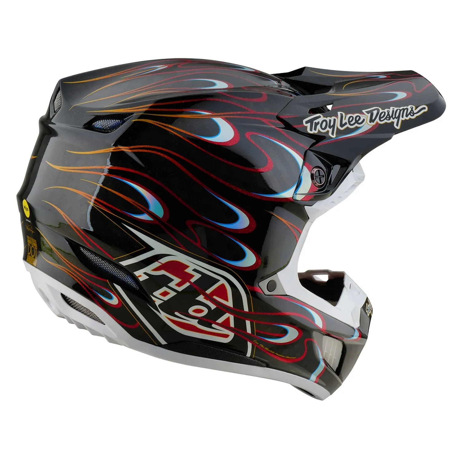 Troy Lee Designs SE5 Carbon casco moto Torched Black Red carbonio