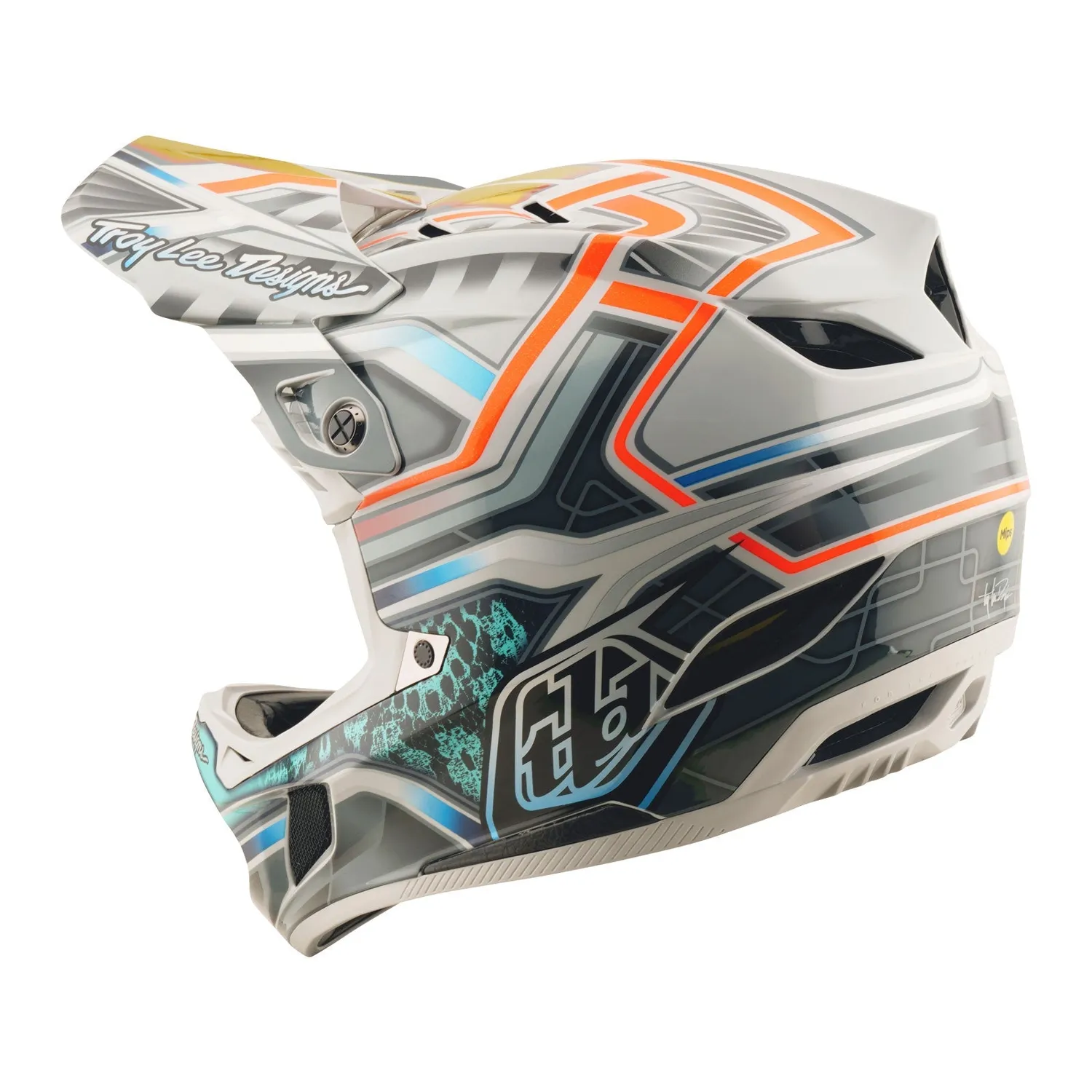 Troy Lee Designs D4 Composite casco integrale grigio