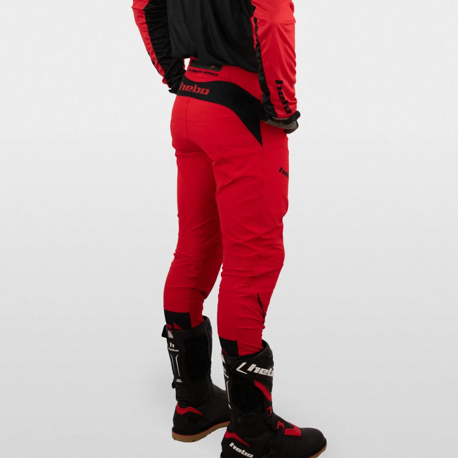 Hebo Tech HE3250R pantaloni trial rossi ginocchiere L2