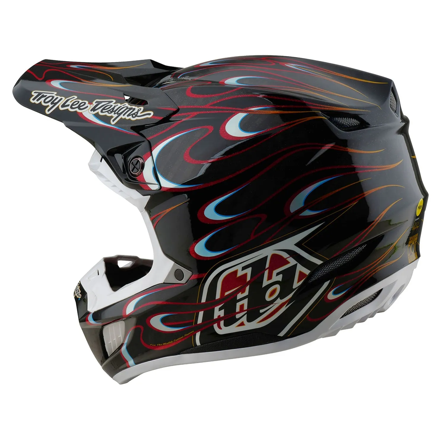 Troy Lee Designs SE5 Carbon casco moto Torched Black Red carbonio