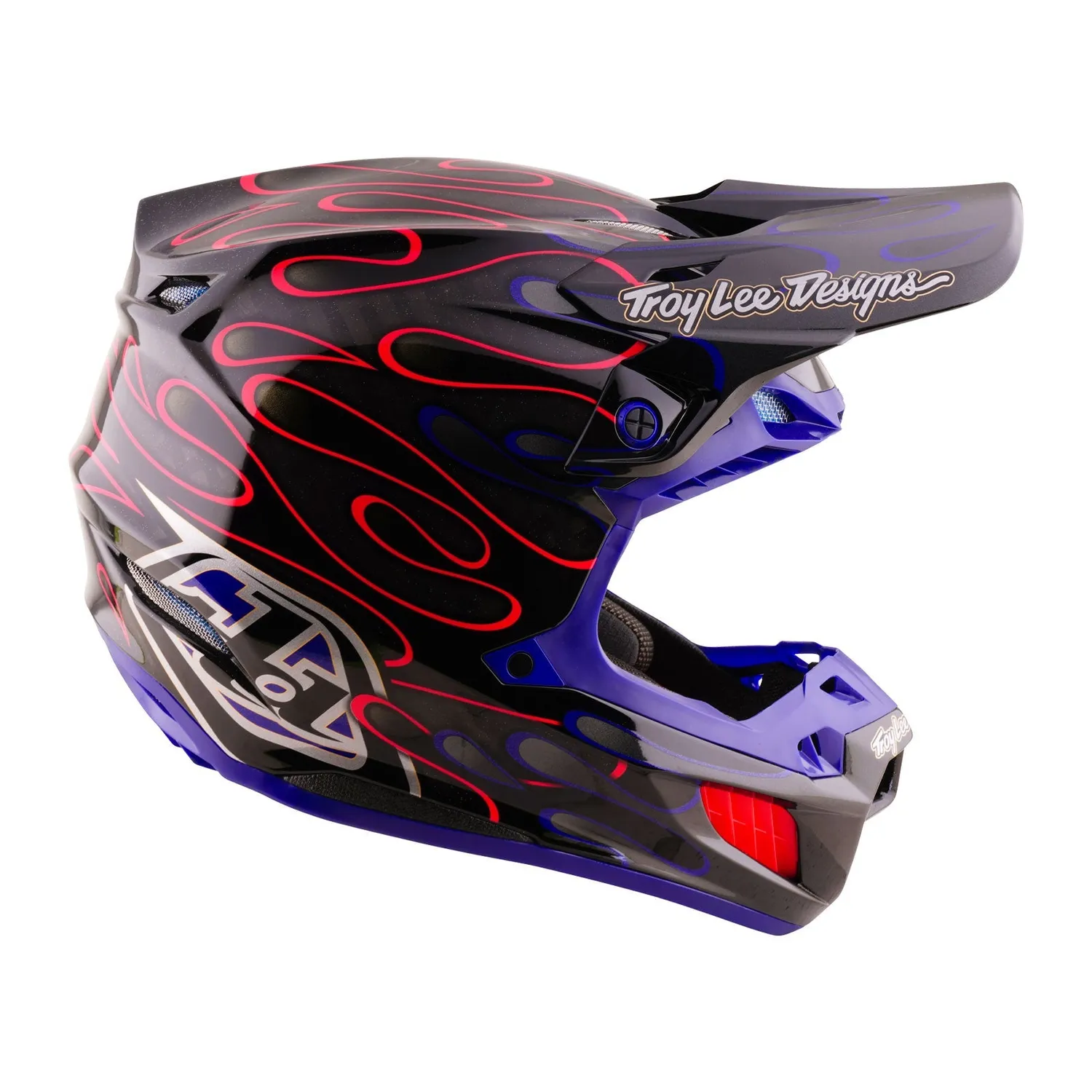 Troy Lee Designs SE5 Carbon Overspray casco moto nero magenta