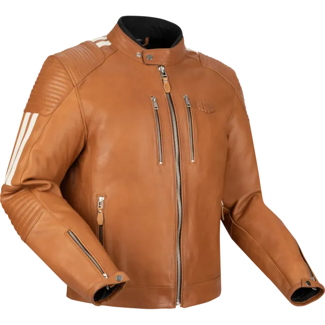 Segura Orion giubbotto pelle moto camel bianco