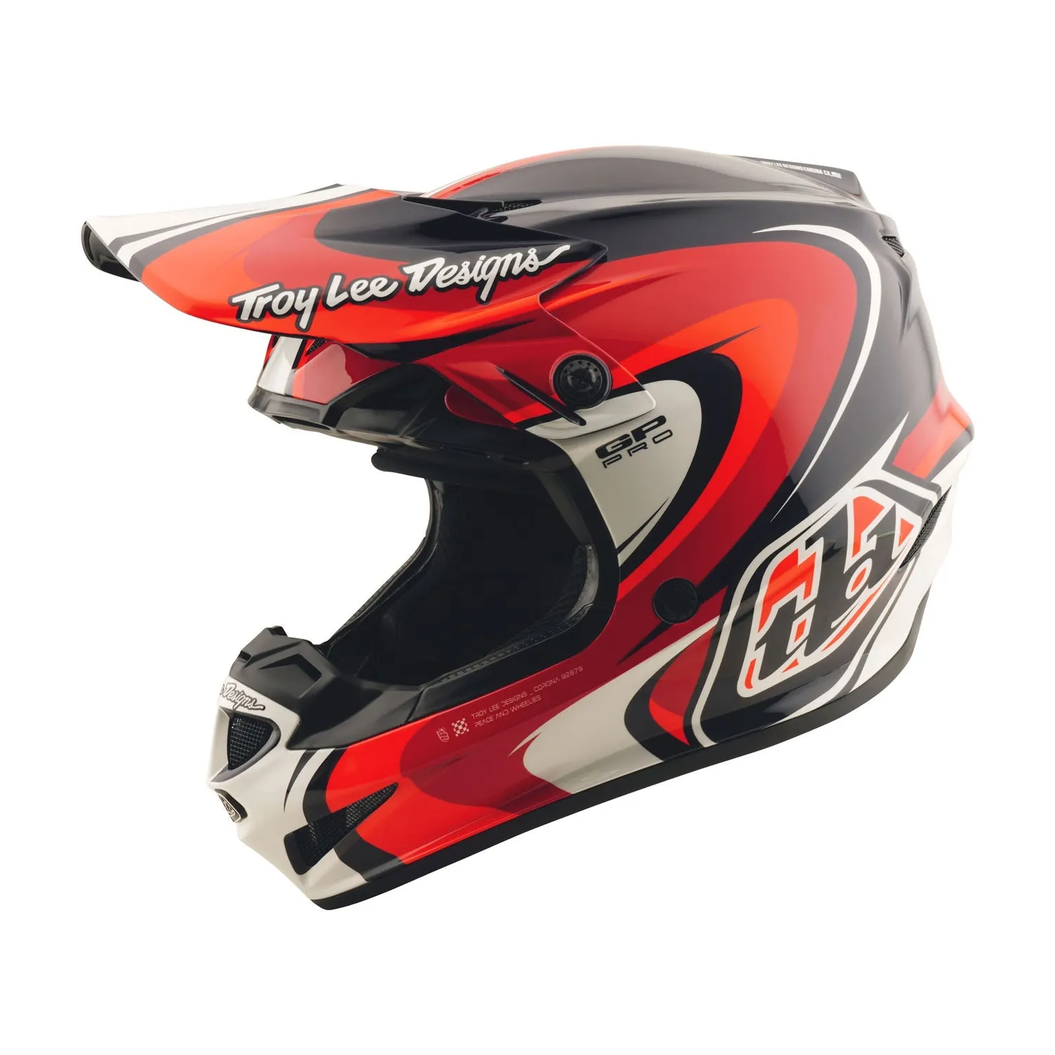 Troy Lee Designs GP Pro casco cross bimbo nero rosso MIPS