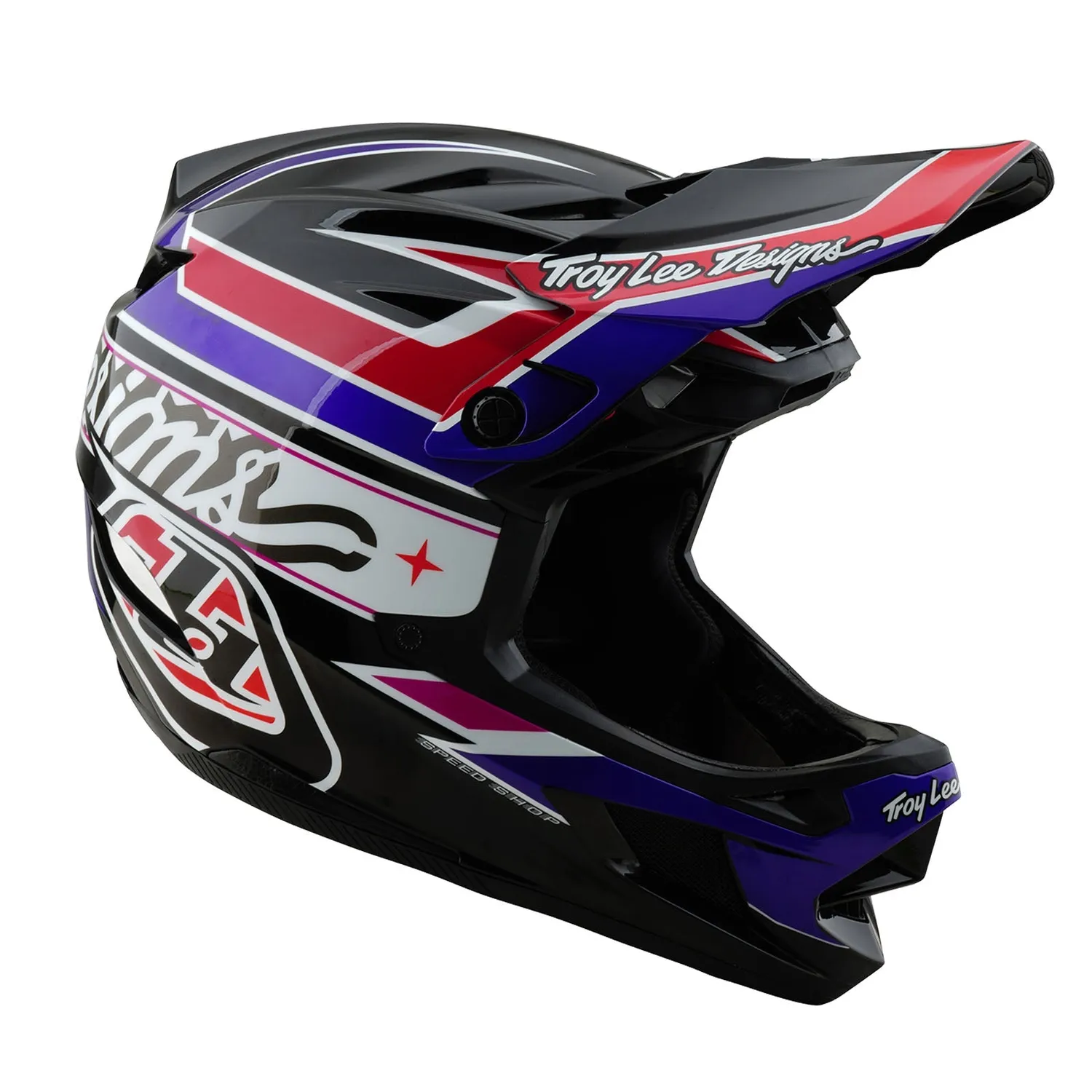 Troy Lee Designs D4 Polyacrylite casco integrale Linear Black MIPS