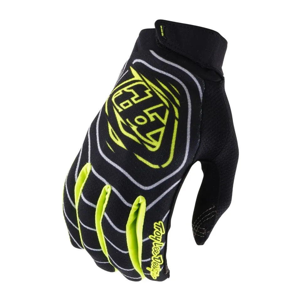 Troy Lee Designs GP Pro Guanti Moto Gunmetal/Neo Yellow Touch