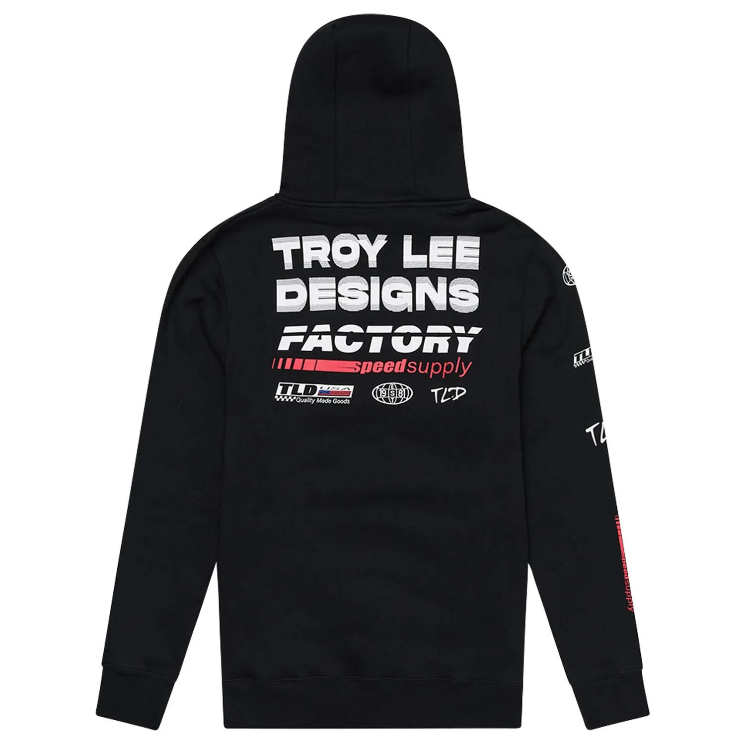 Troy Lee Designs Factory felpa cappuccio uomo nera
