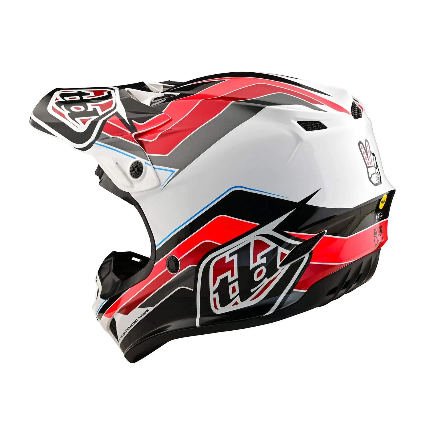 Troy Lee Designs SE4 Polyacrylite Block casco cross Charcoal Red MIPS