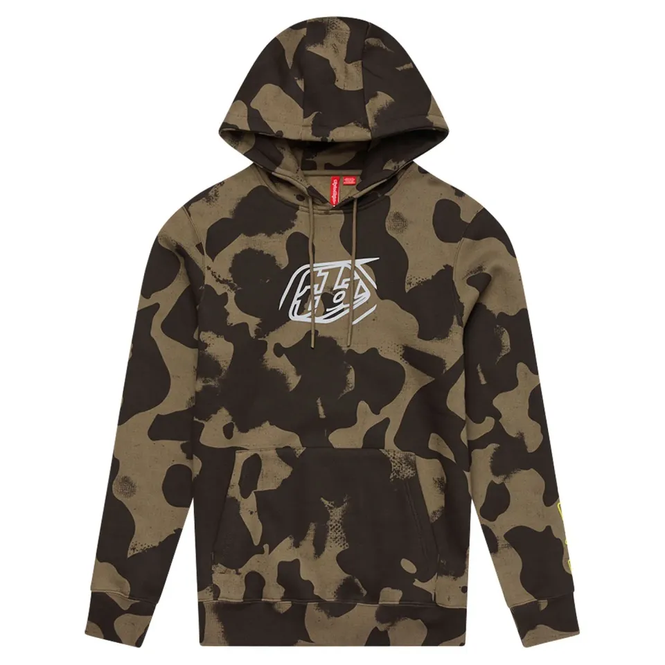 Troy Lee Designs Badge felpa cappuccio olive camo pile