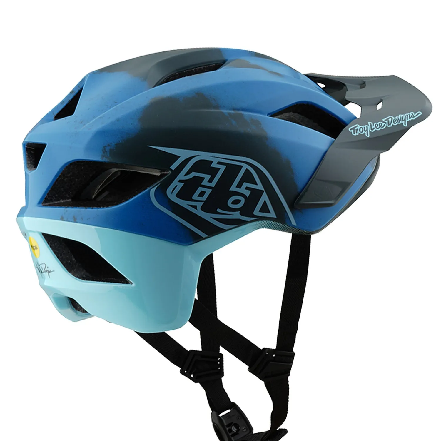 Troy Lee Designs Flowline SE Badge Camo MIPS casco Blue