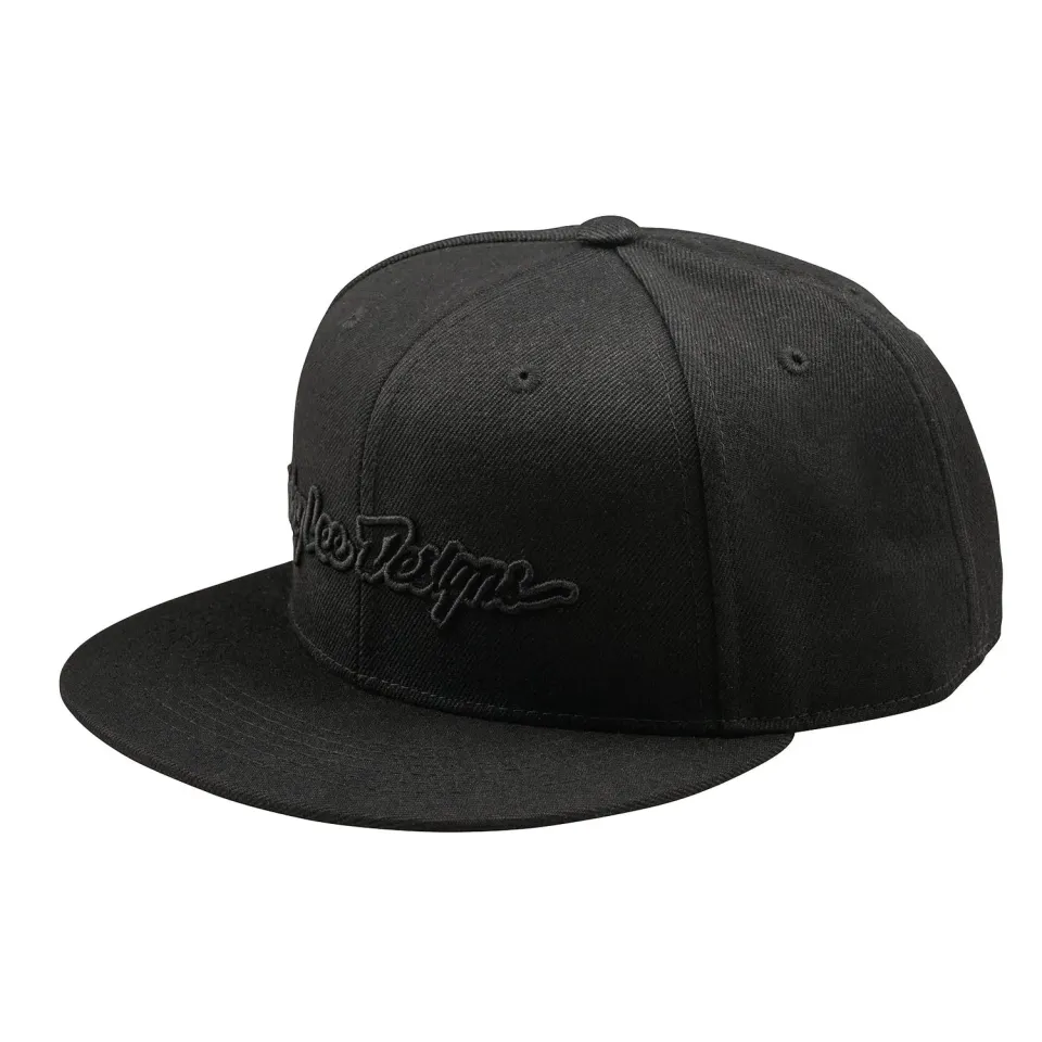 Troy Lee Designs Signature Flat Bill Snapback cappellino nero