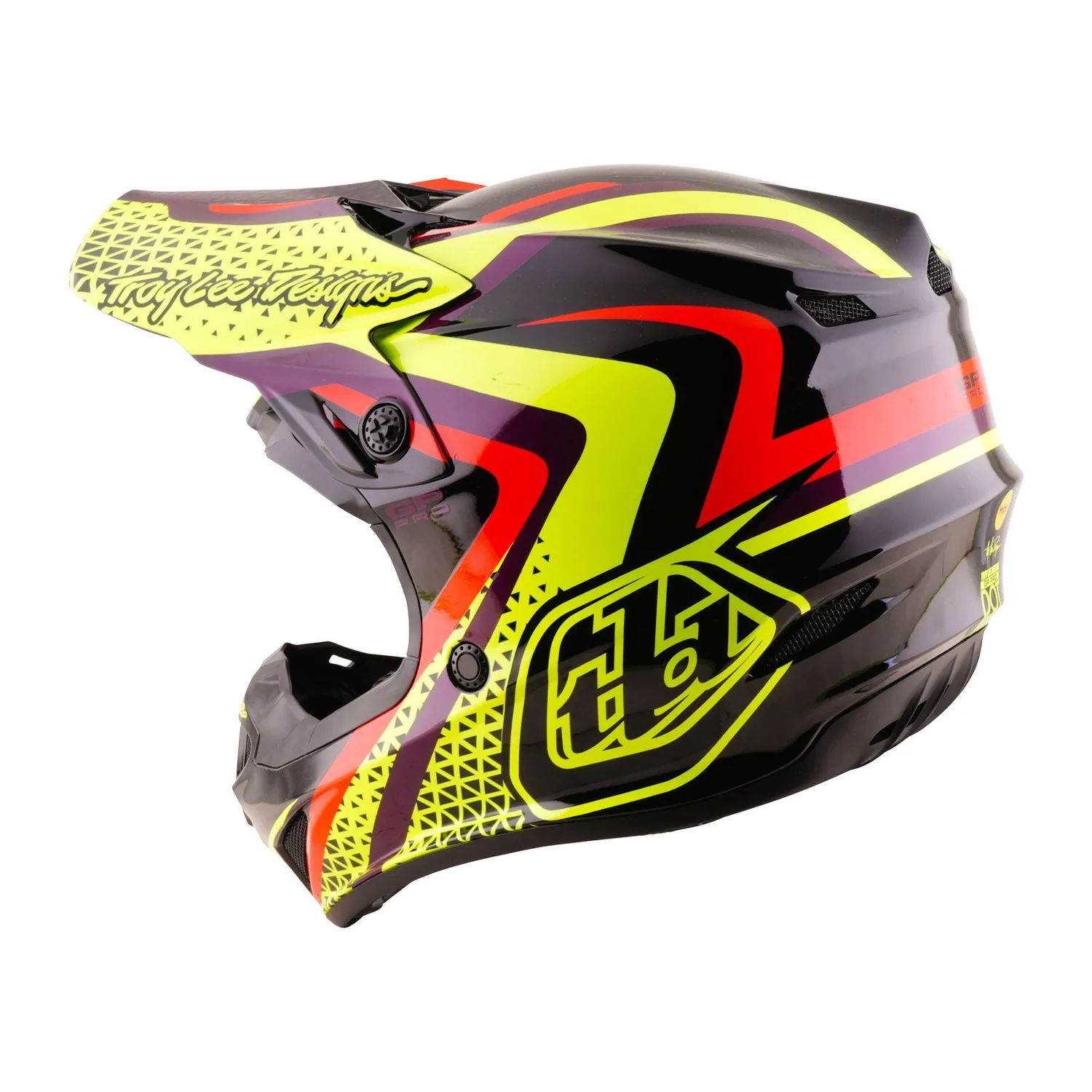 Troy Lee Designs GP Pro casco moto bambino Pulse nero giallo MIPS