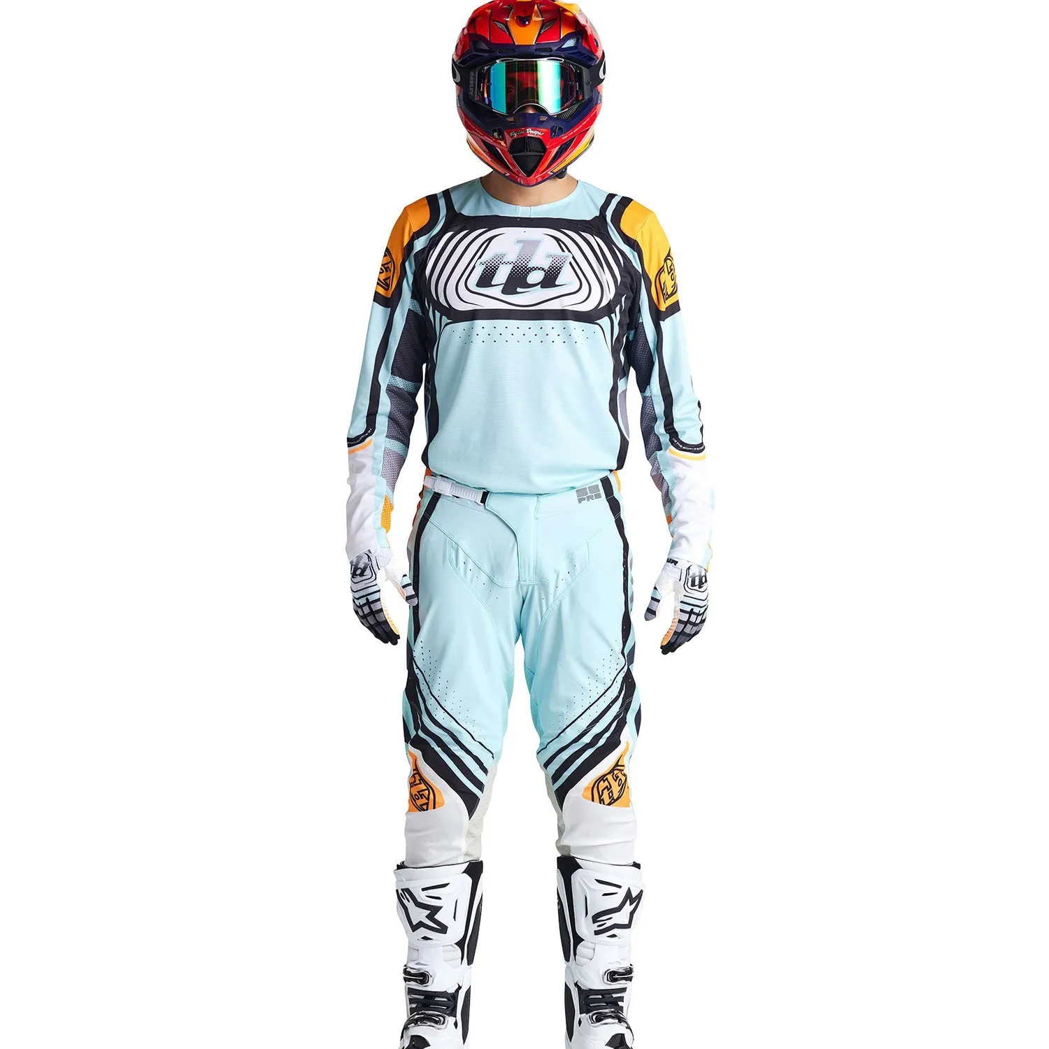 Troy Lee Designs SE Pro Wavez maglia moto bleached aqua ventilata