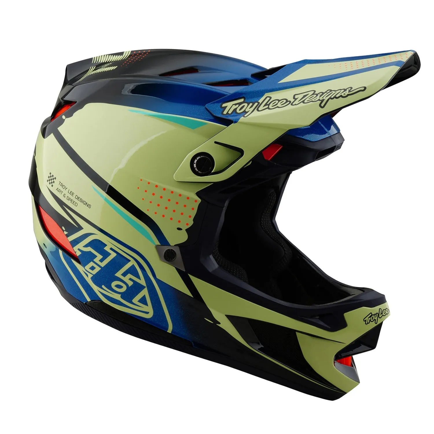 Troy Lee Designs D4 Composite casco integrale Drip Glo Yellow MIPS