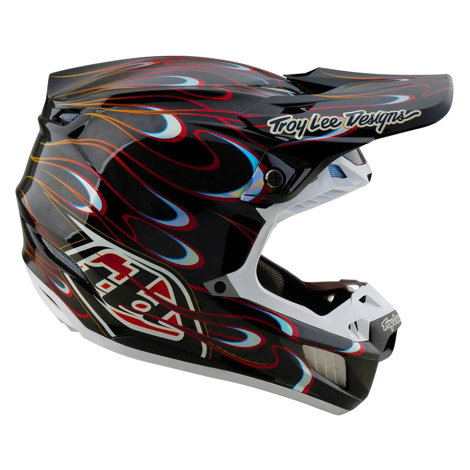 Troy Lee Designs SE5 Carbon casco moto Torched Black Red carbonio