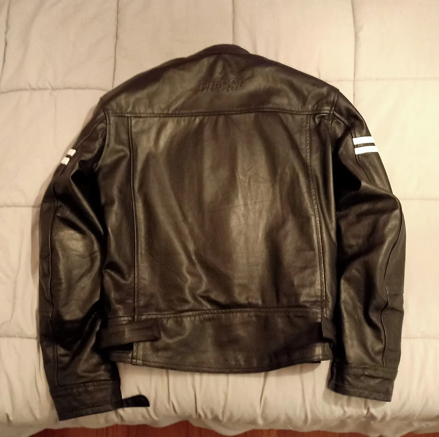 Bi Esse Giacca Moto Pelle Vintage Cafe Racer L