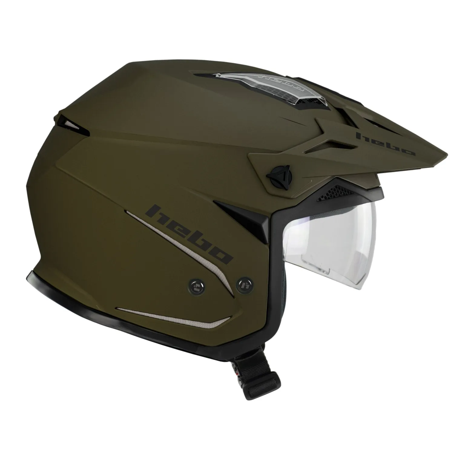 Hebo Zone 5 Duo casco trial verde visiera sole 1220 g