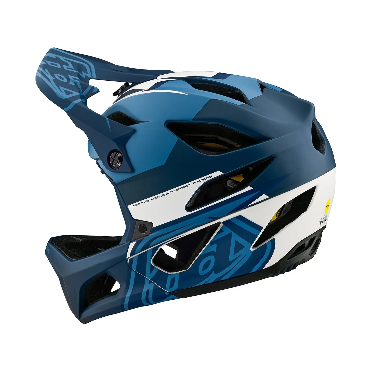 Troy Lee Designs Stage Vector Casco Integrale Bici Blu MIPS