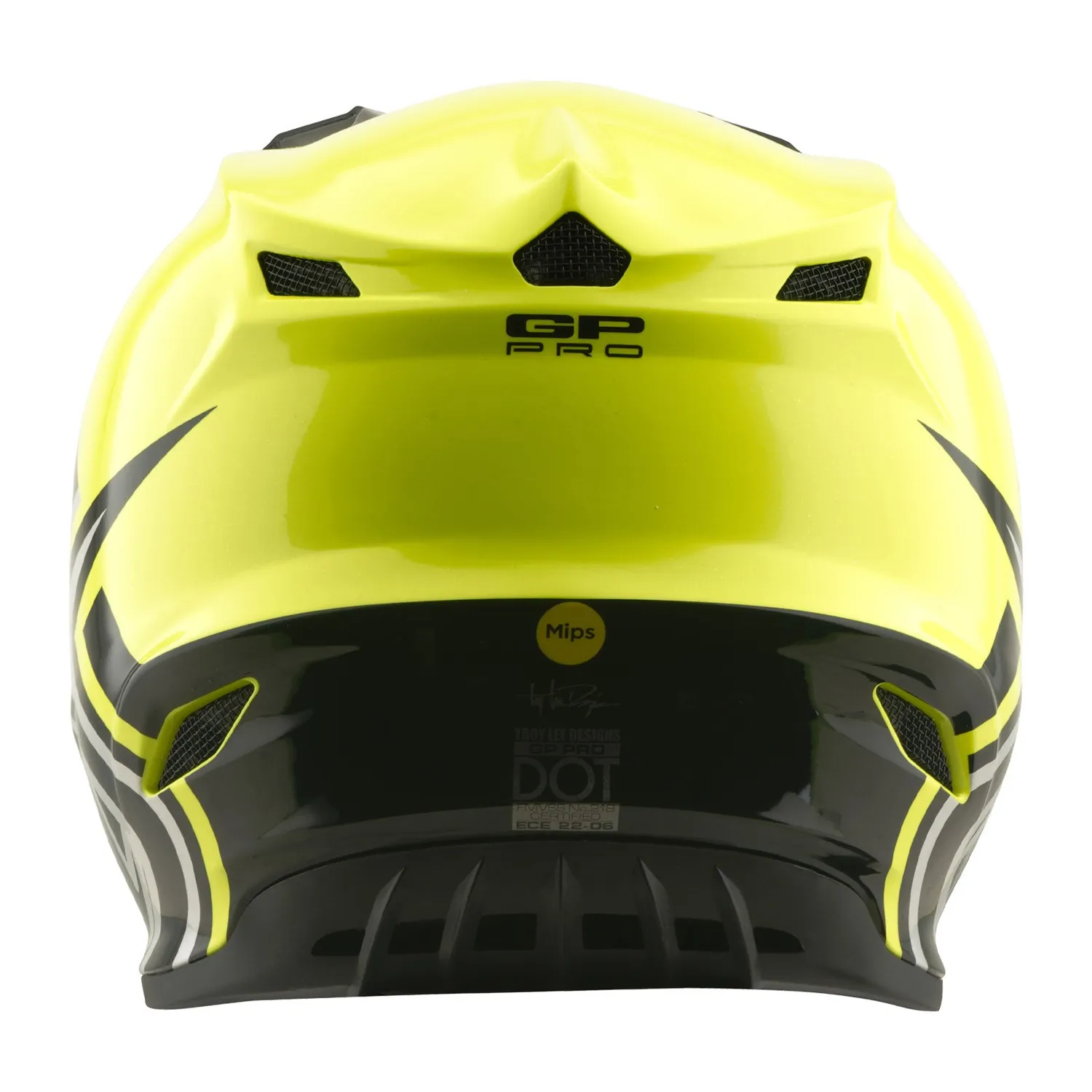 Troy Lee Designs GP Pro casco moto bimbo giallo fluo MIPS