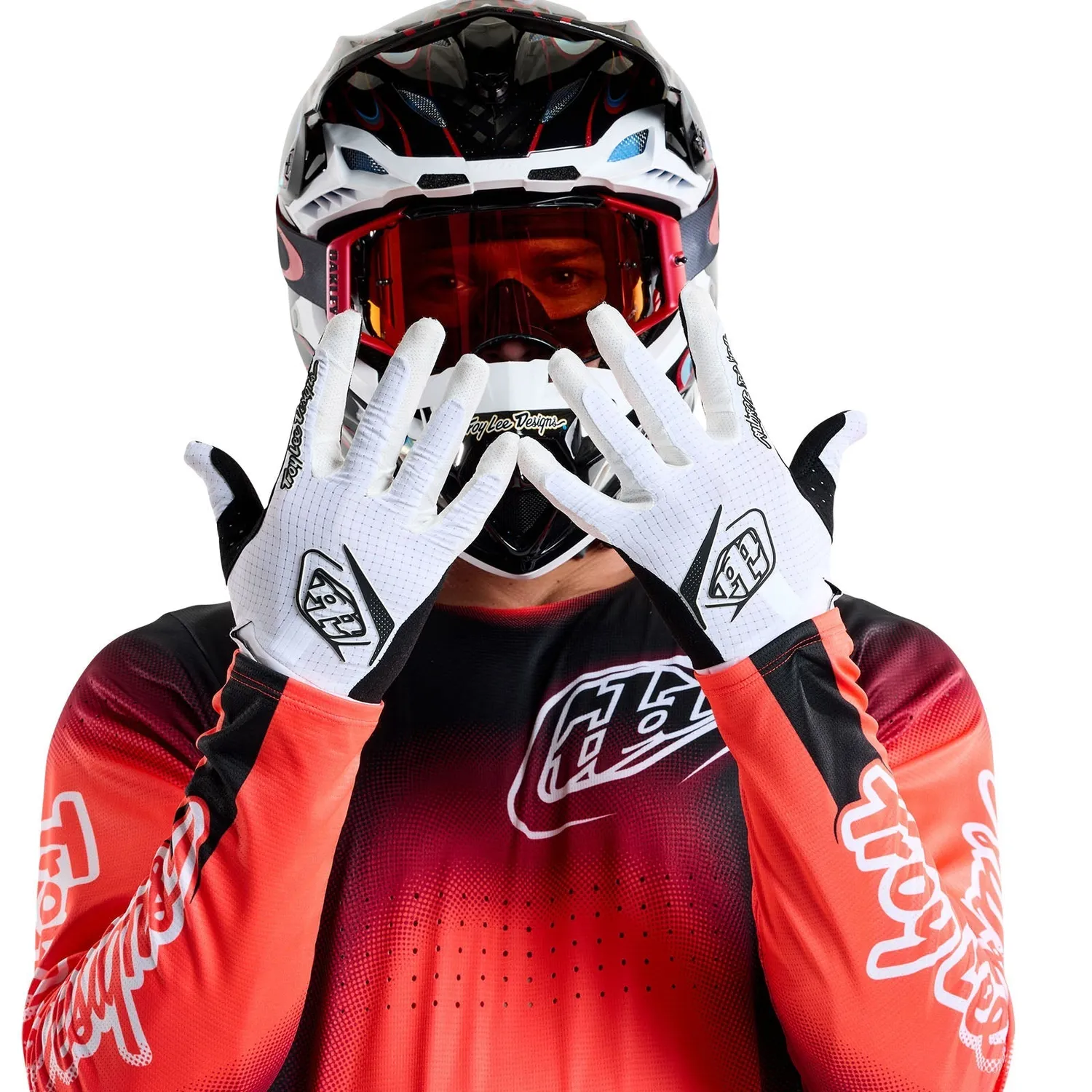 Troy Lee Designs Air guanti moto Mono bianco leggeri