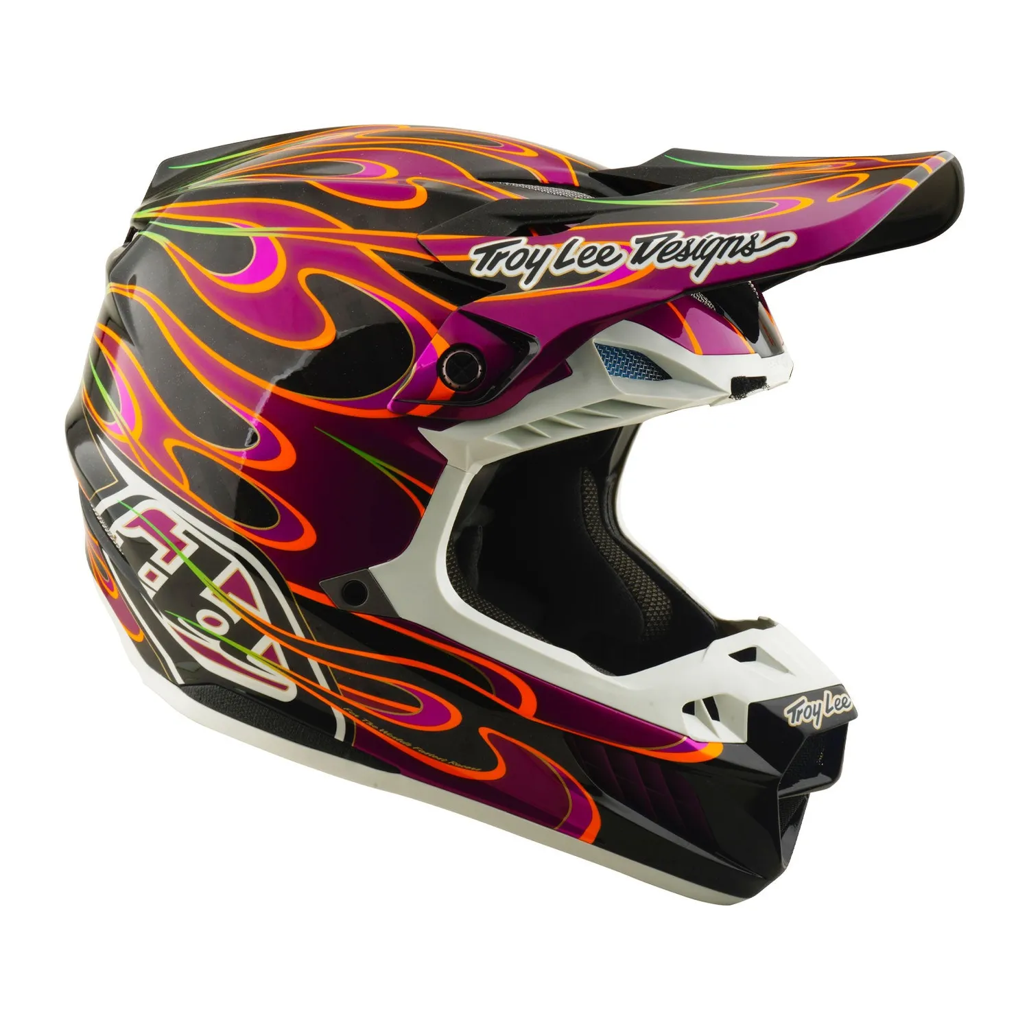 Troy Lee Designs SE5 Carbon casco moto nero viola Mips
