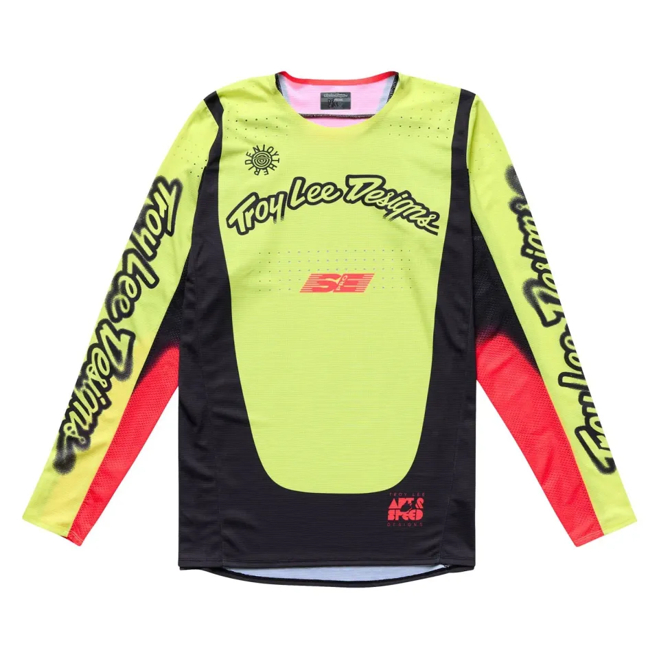 Troy Lee Designs SE Pro Roam maglia moto Glo Yellow elasticizzata