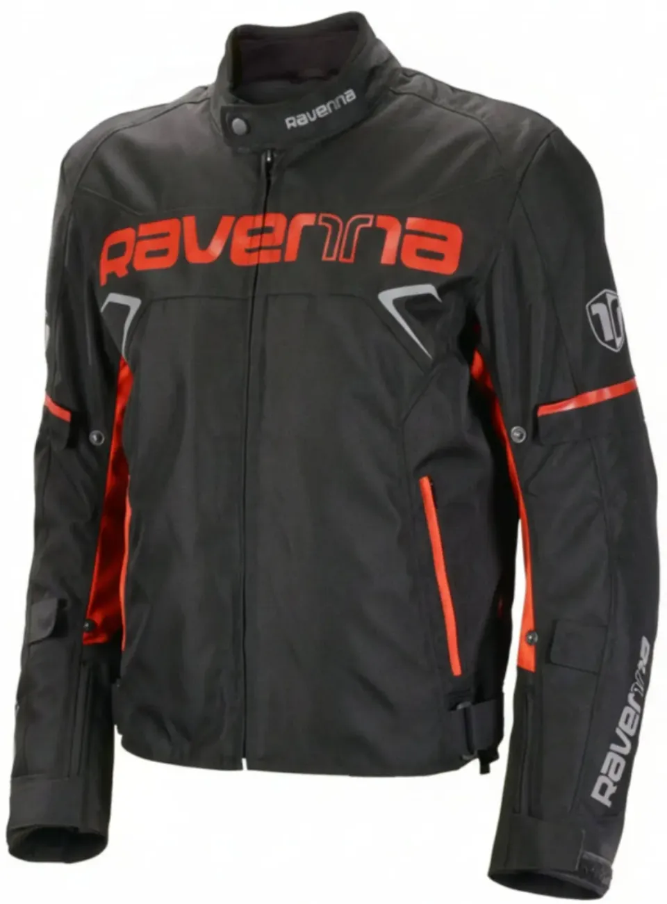 Ravenna giacca moto tessuto nero rosso 2 strati