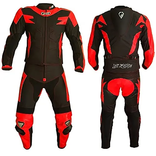 Bi Esse Tuta Moto Pelle 2 Pezzi Divisibile con Titanio
