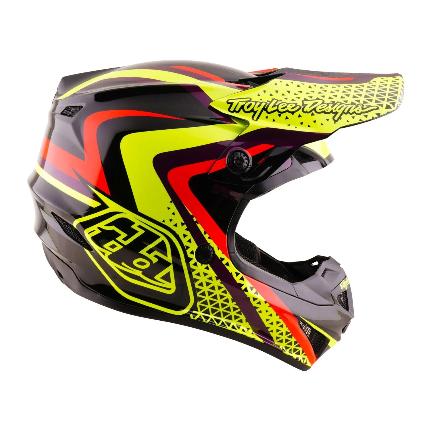Troy Lee Designs GP Pro casco moto bambino Pulse nero giallo MIPS
