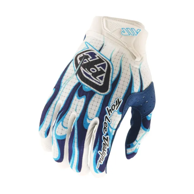 Troy Lee Designs Air Torched guanti moto White Blue ventilati