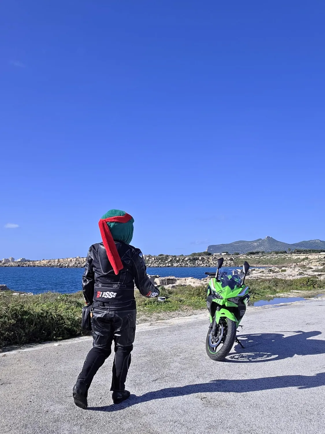 Bi Esse Tuta Moto Pelle 2 Pezzi Divisibile con Titanio