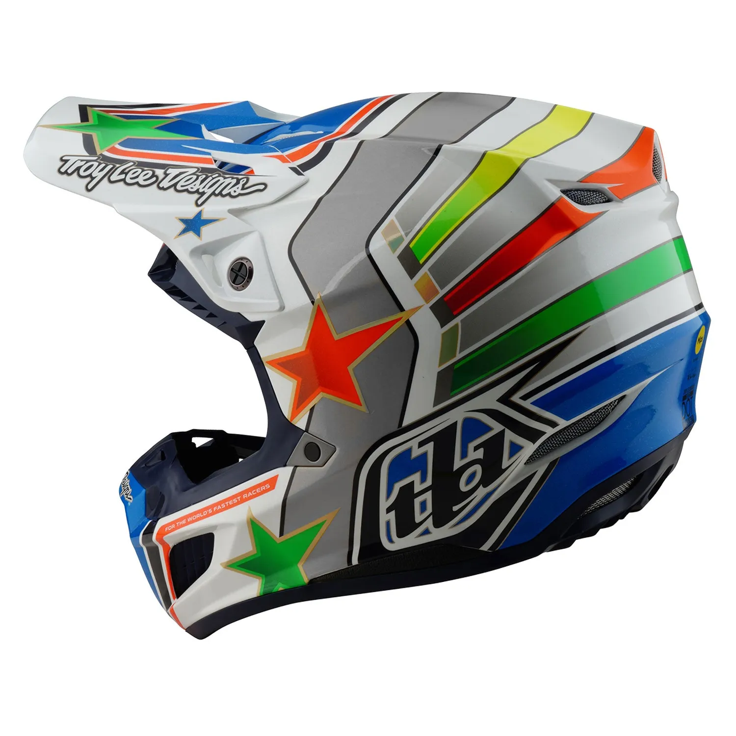 Troy Lee Designs SE5 Composite Rays casco bianco blu MIPS