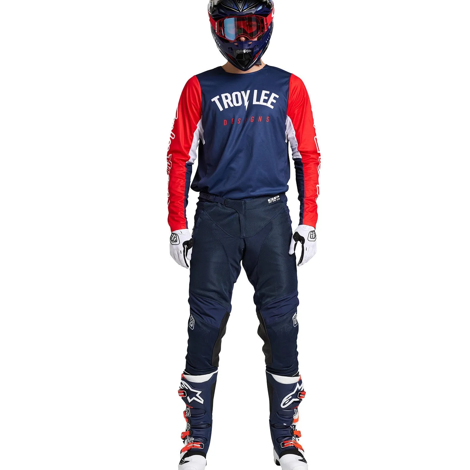 Troy Lee Designs GP Pro maglia moto Boltz Navy Red traspirante