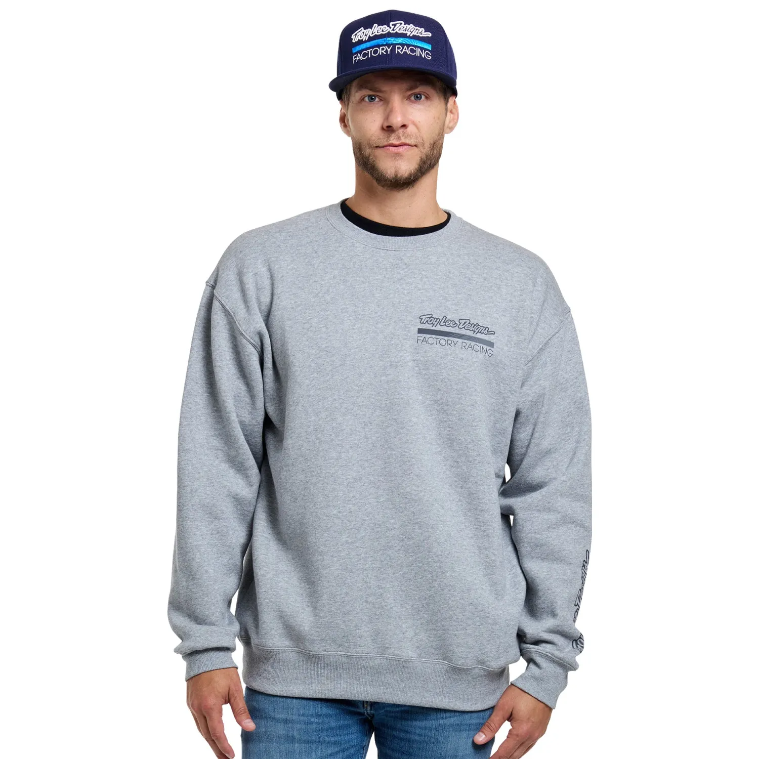 Troy Lee Designs Factory Racing felpa uomo grigia
