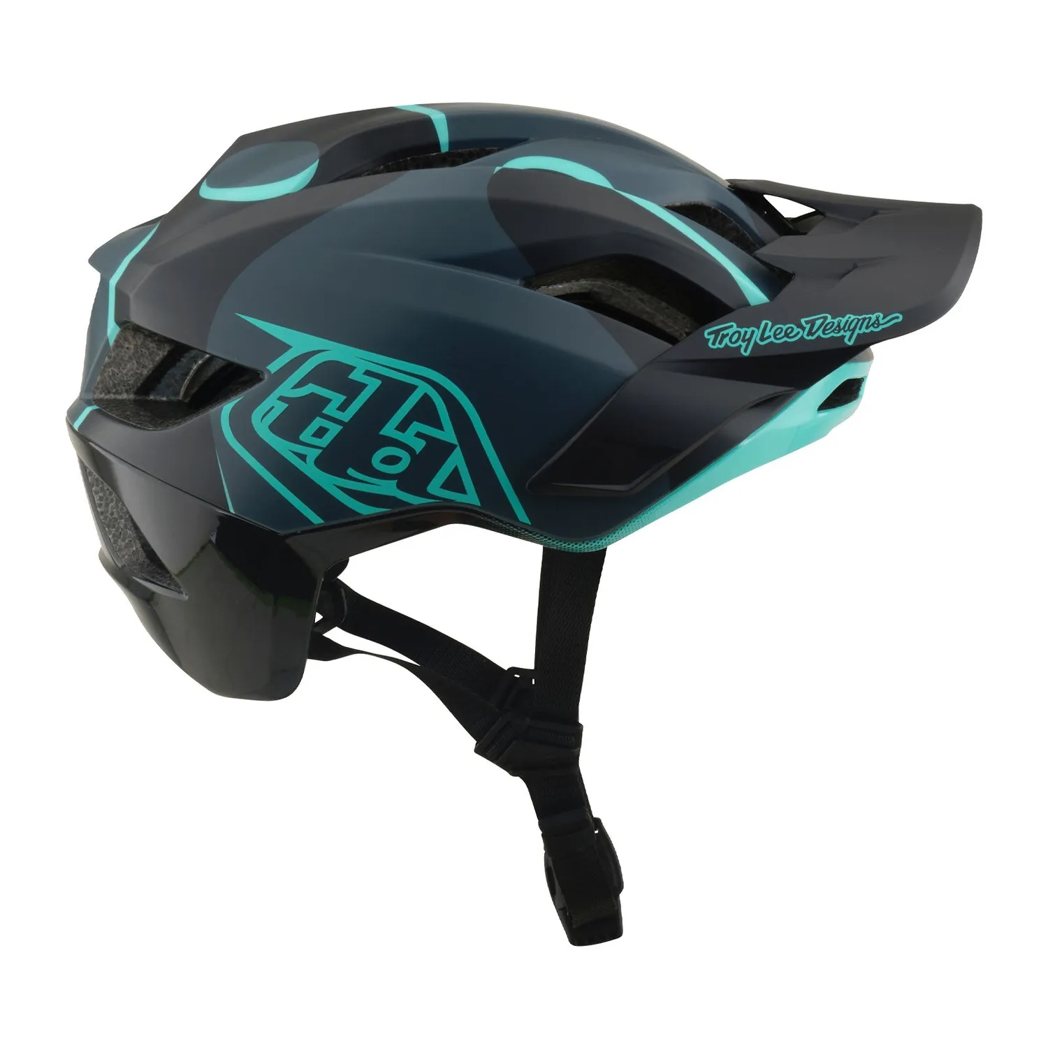 Troy Lee Designs Flowline SE Badge casco bici Carbon Teal