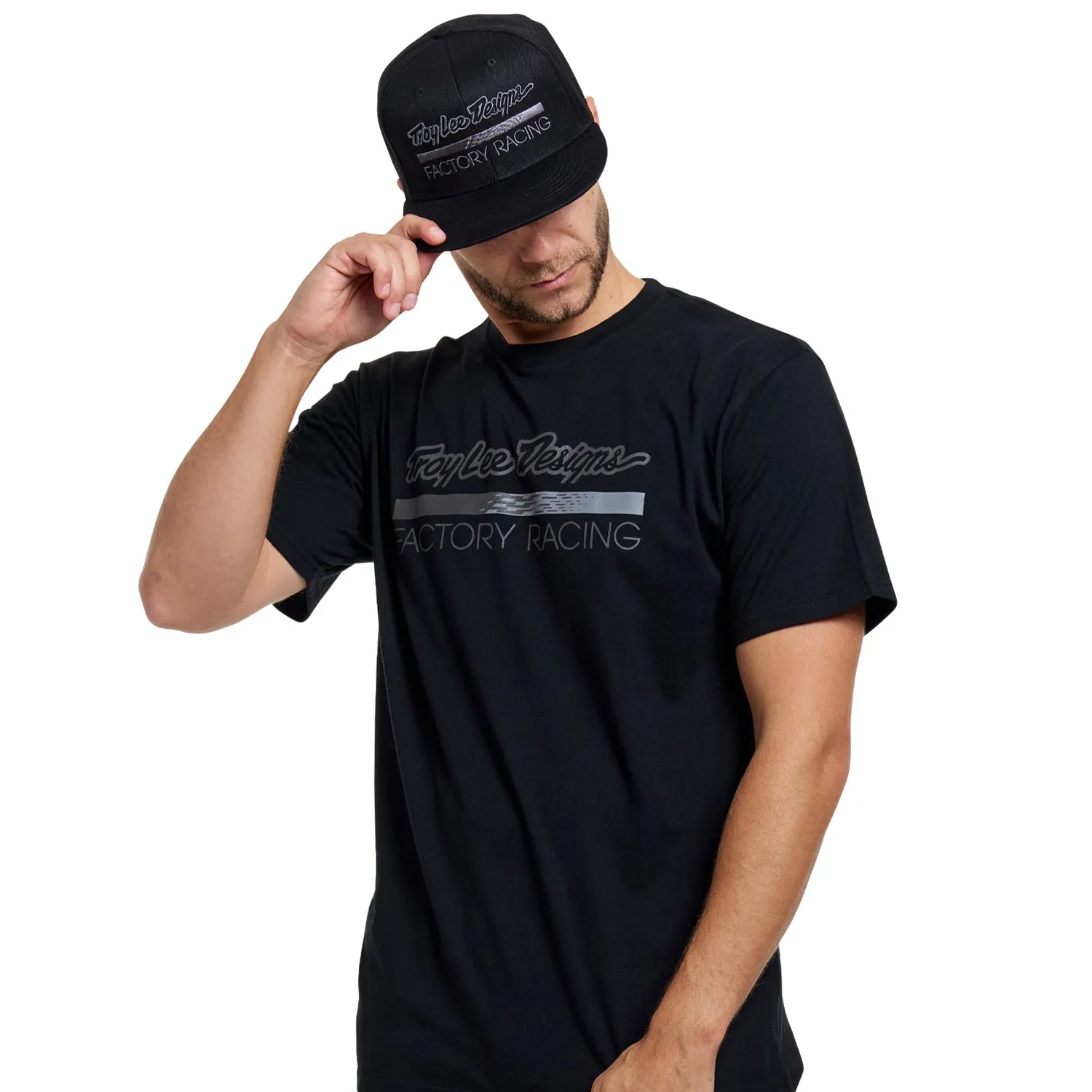 Troy Lee Designs Factory Racing T-Shirt Uomo Black Heather Cotone