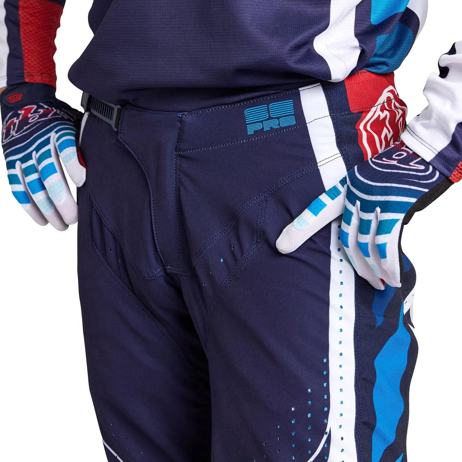 Troy Lee Designs SE Pro Wavez pantaloni cross blu rosso