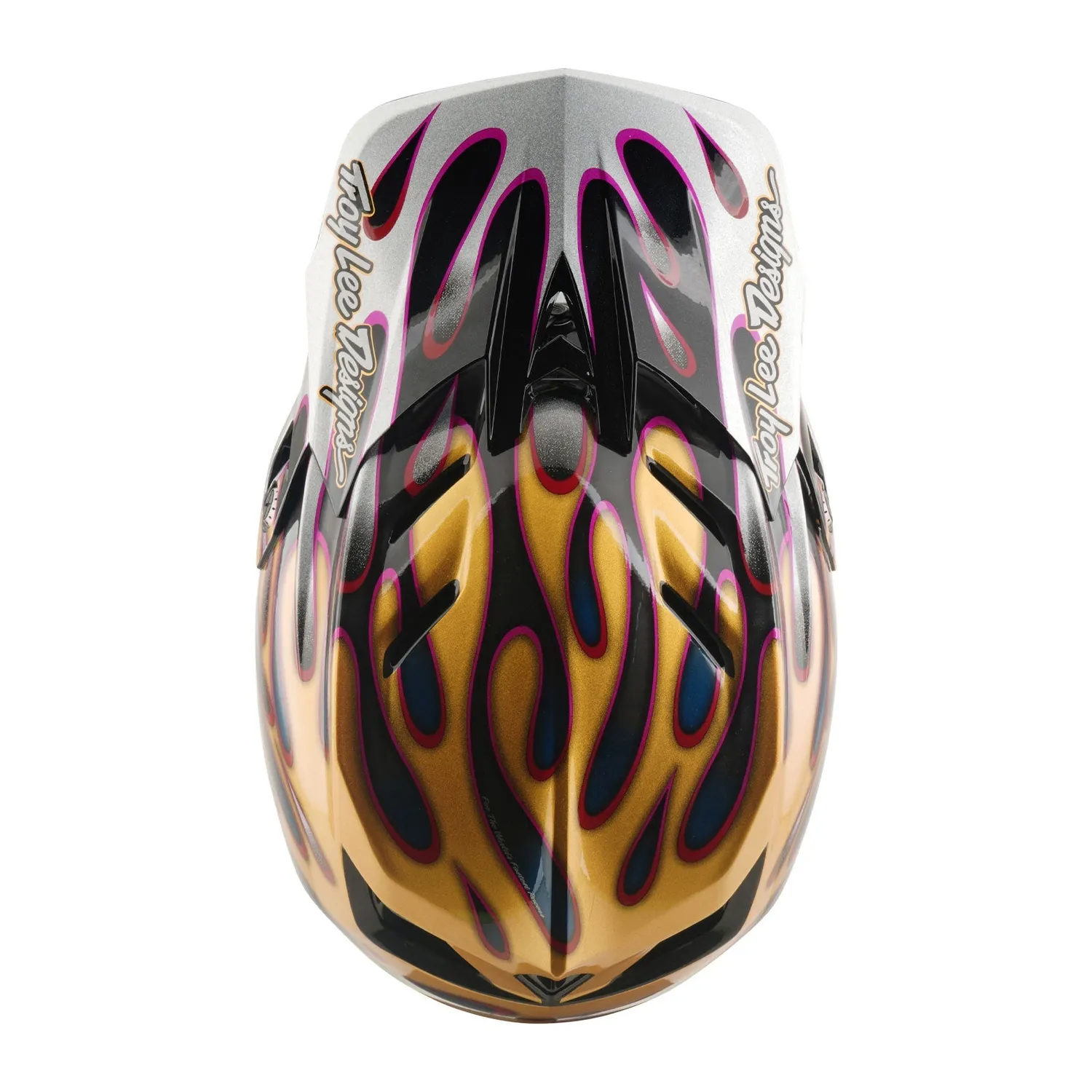 Troy Lee Designs D4 Carbon Overspray casco integrale oro nero carbonio