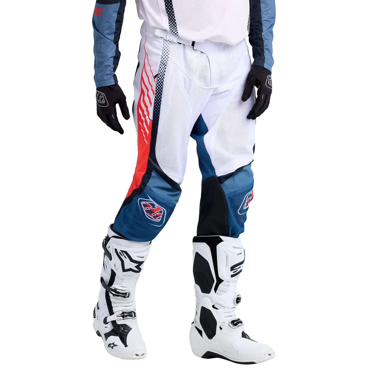 Troy Lee Designs GP Pro Air Bands White Indigo pantaloni moto