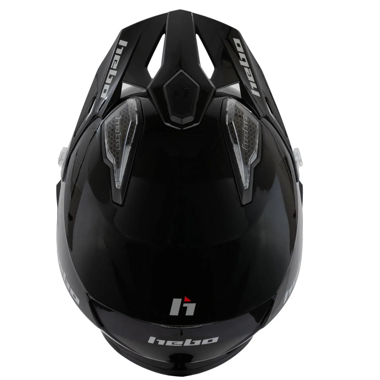 Hebo Zone 5 Monocolor casco trial nero lucido