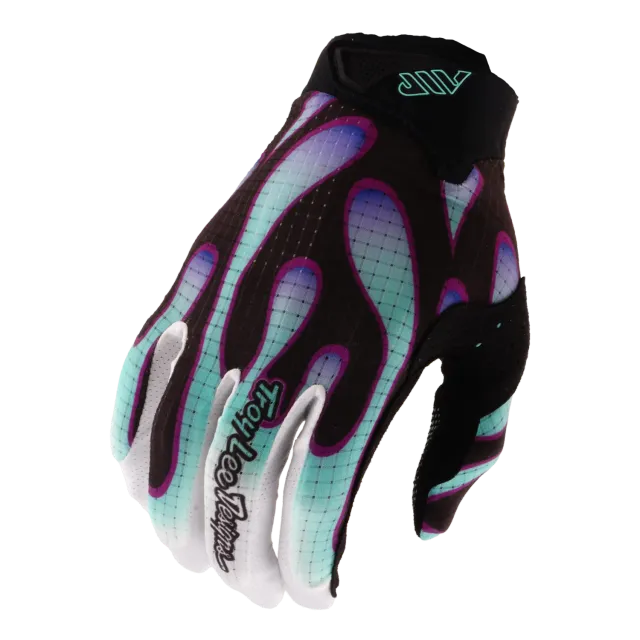 Troy Lee Designs Air Overspray Guanti Moto Nero Turchese L