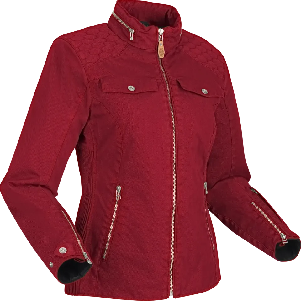 Segura Lady Bahia giubbotto moto tessuto rosso