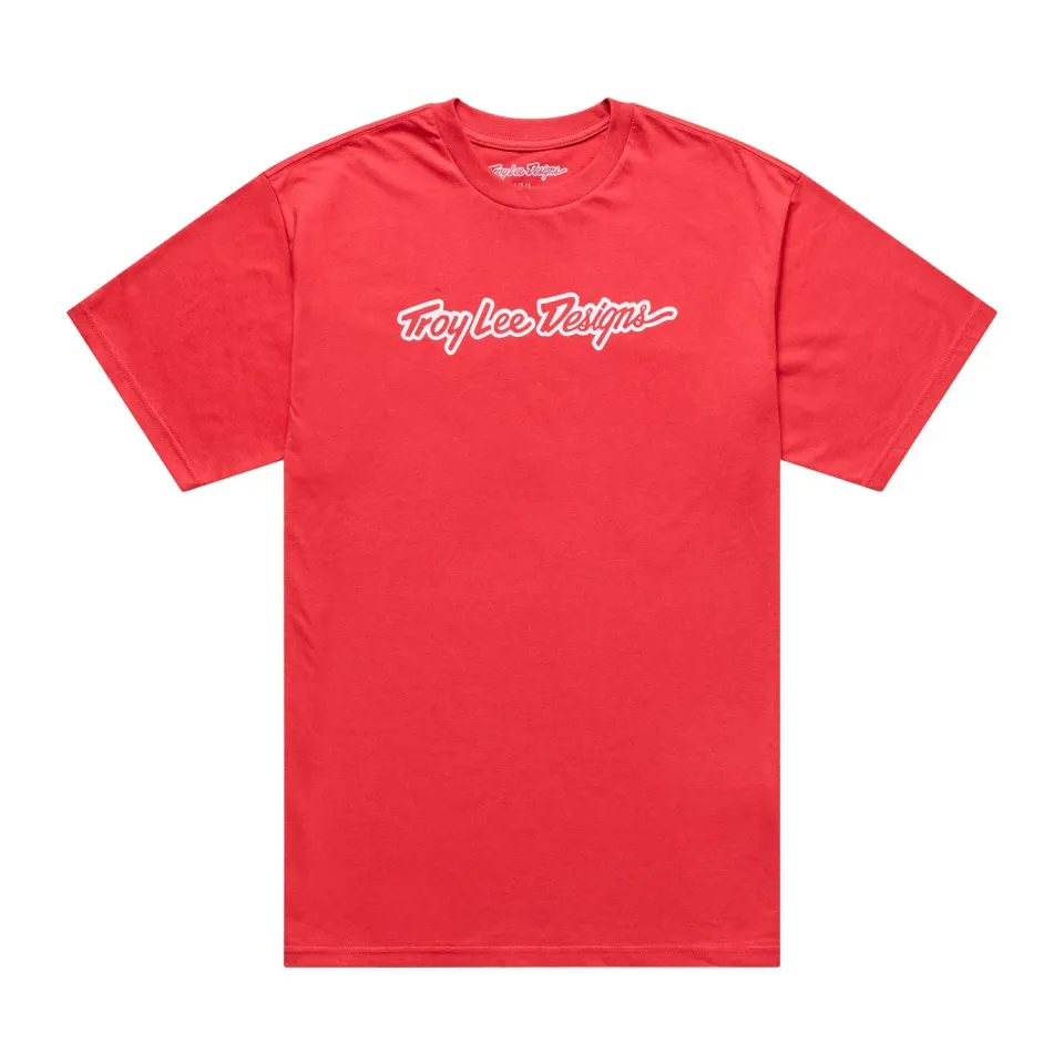 Troy Lee Designs Signature t-shirt scarlet glo manica corta