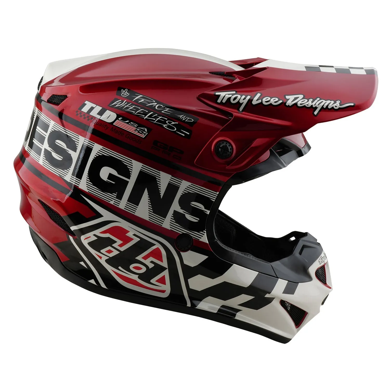 Troy Lee Designs GP Pro MIPS Casco Moto Bambino White Red