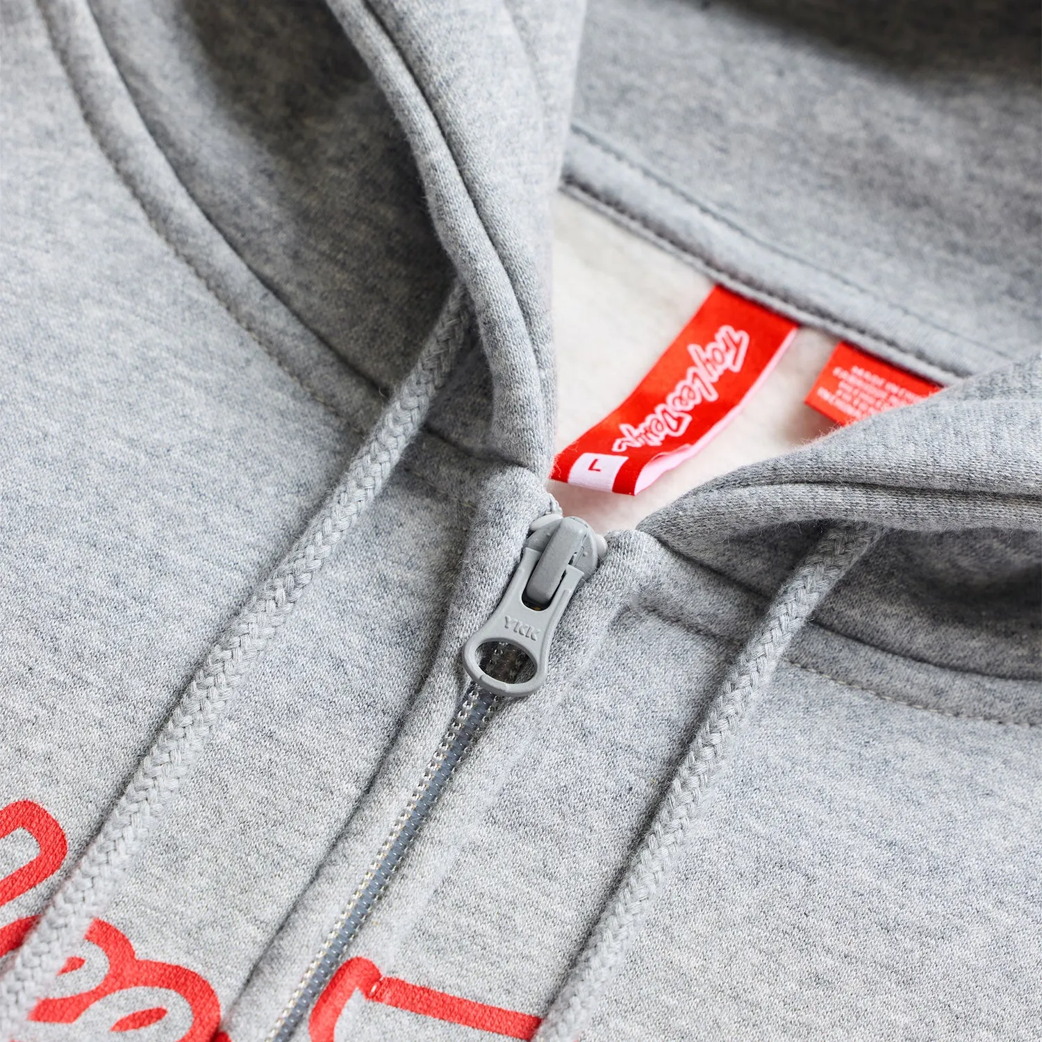 Troy Lee Designs Signature Zip Hoodie felpa uomo grigia rossa