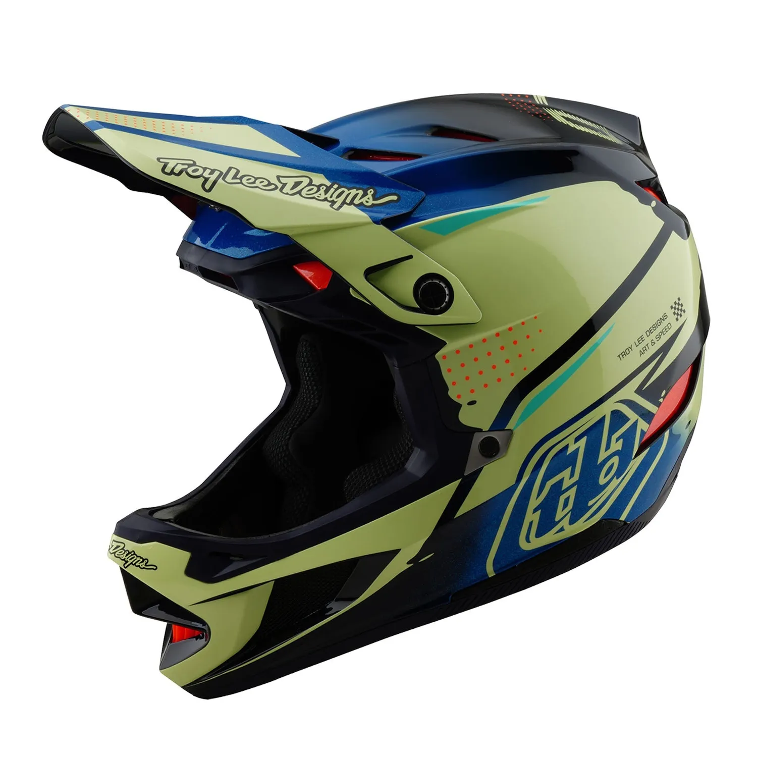 Troy Lee Designs D4 Composite casco integrale Drip Glo Yellow MIPS