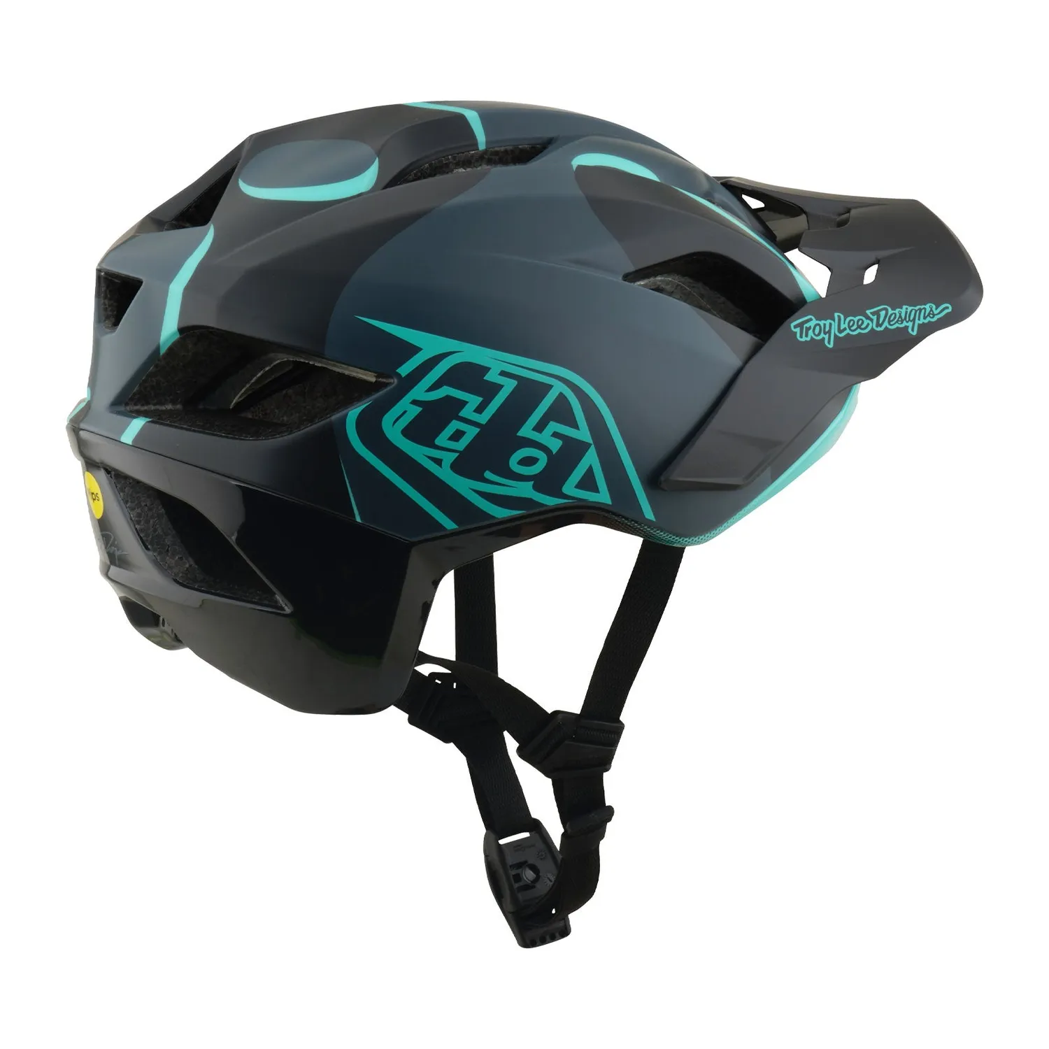 Troy Lee Designs Flowline SE Badge casco bici Carbon Teal